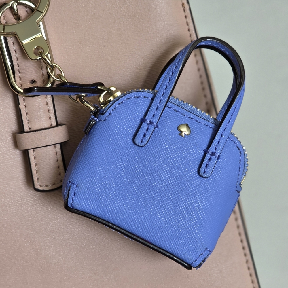 Kate Spade Mini Maise Keychain Handbag Charm Blue/Periwinkle With Dustbag